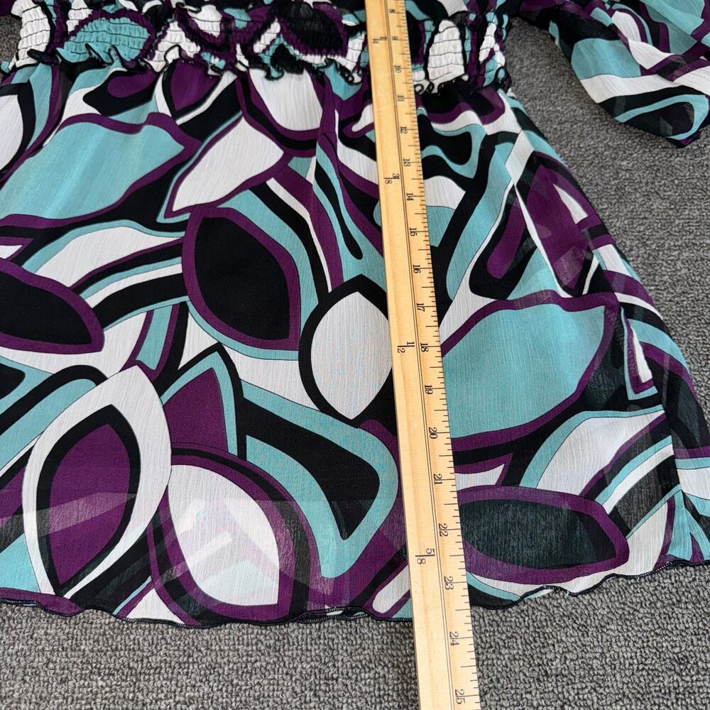Byer Girl VTG Y2K Babydoll Fairy Top Girls Size XL Purple Turquoise Layered Boho - Picture 6 of 9